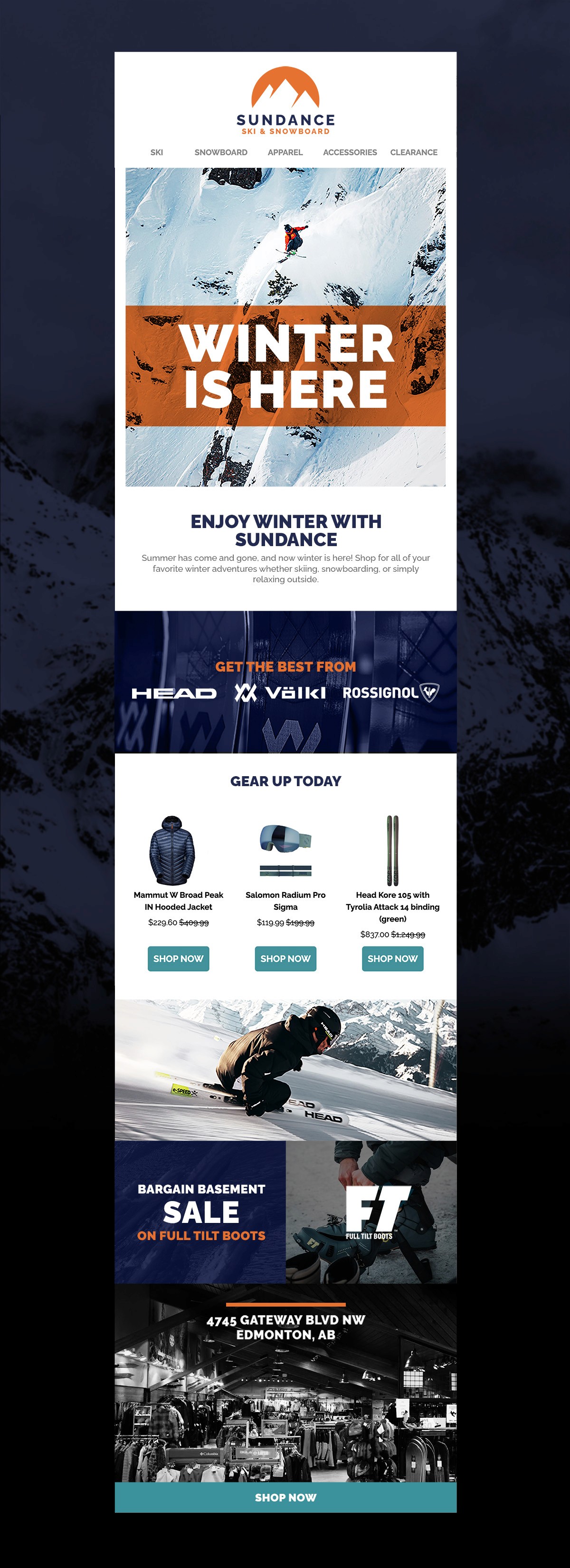 Sundance Winter is Here Email