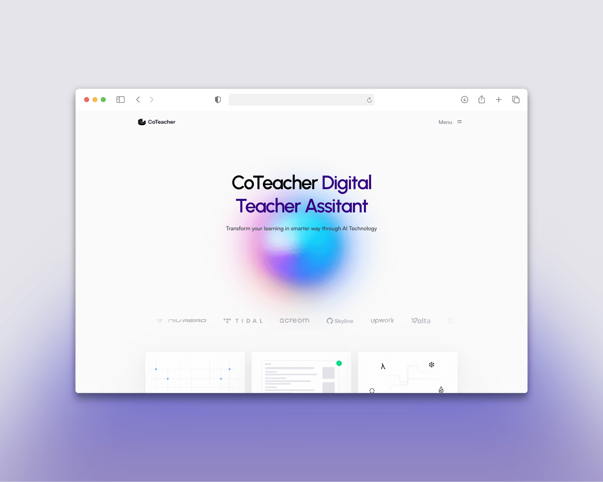 Front picture of CoTeacher website