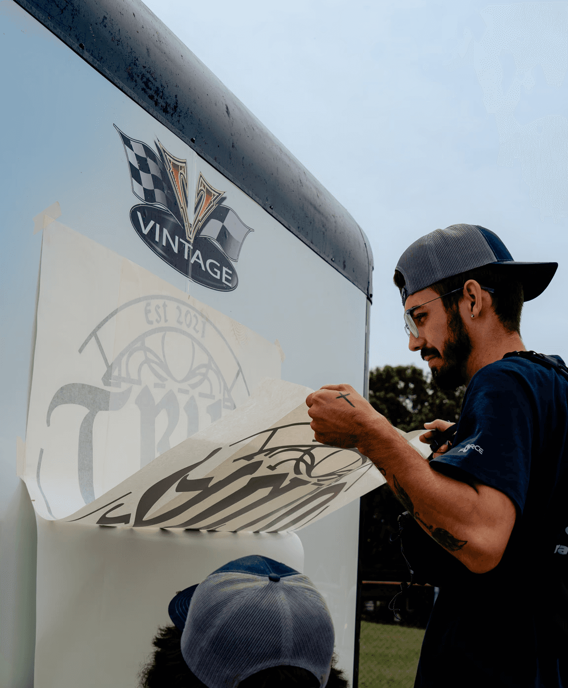 trailer getting decal wrap