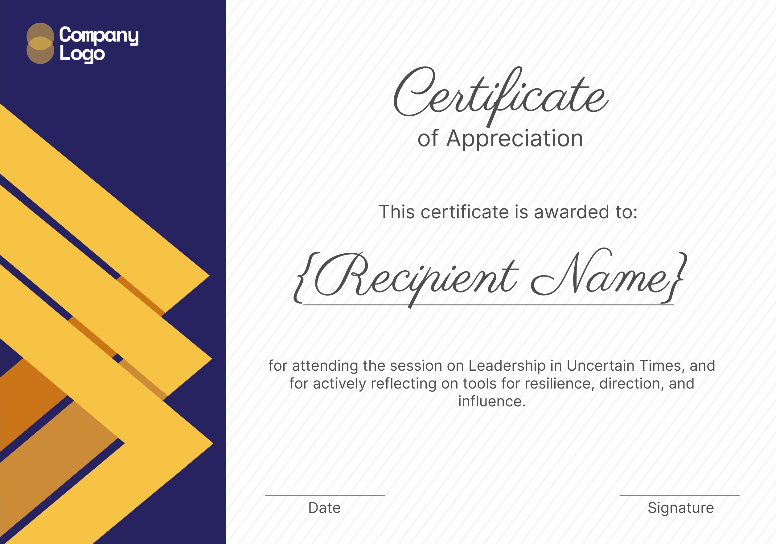 Wauld - Stylish and modern webinar certificate template