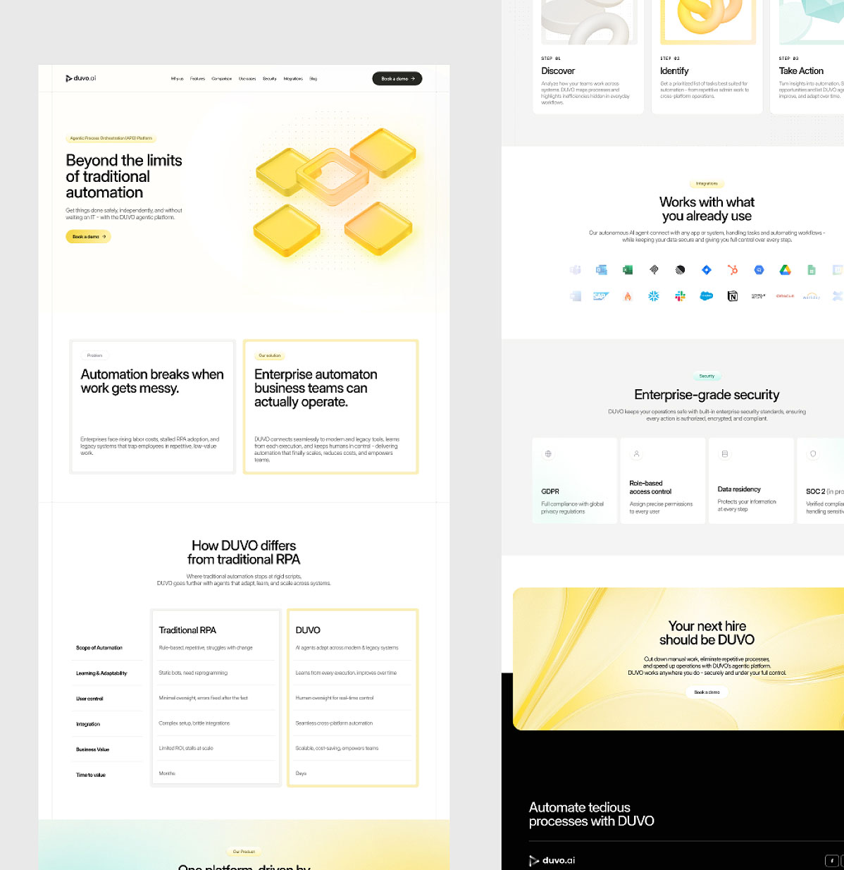 DUVO / crafting a bold identity for the future of AI automation