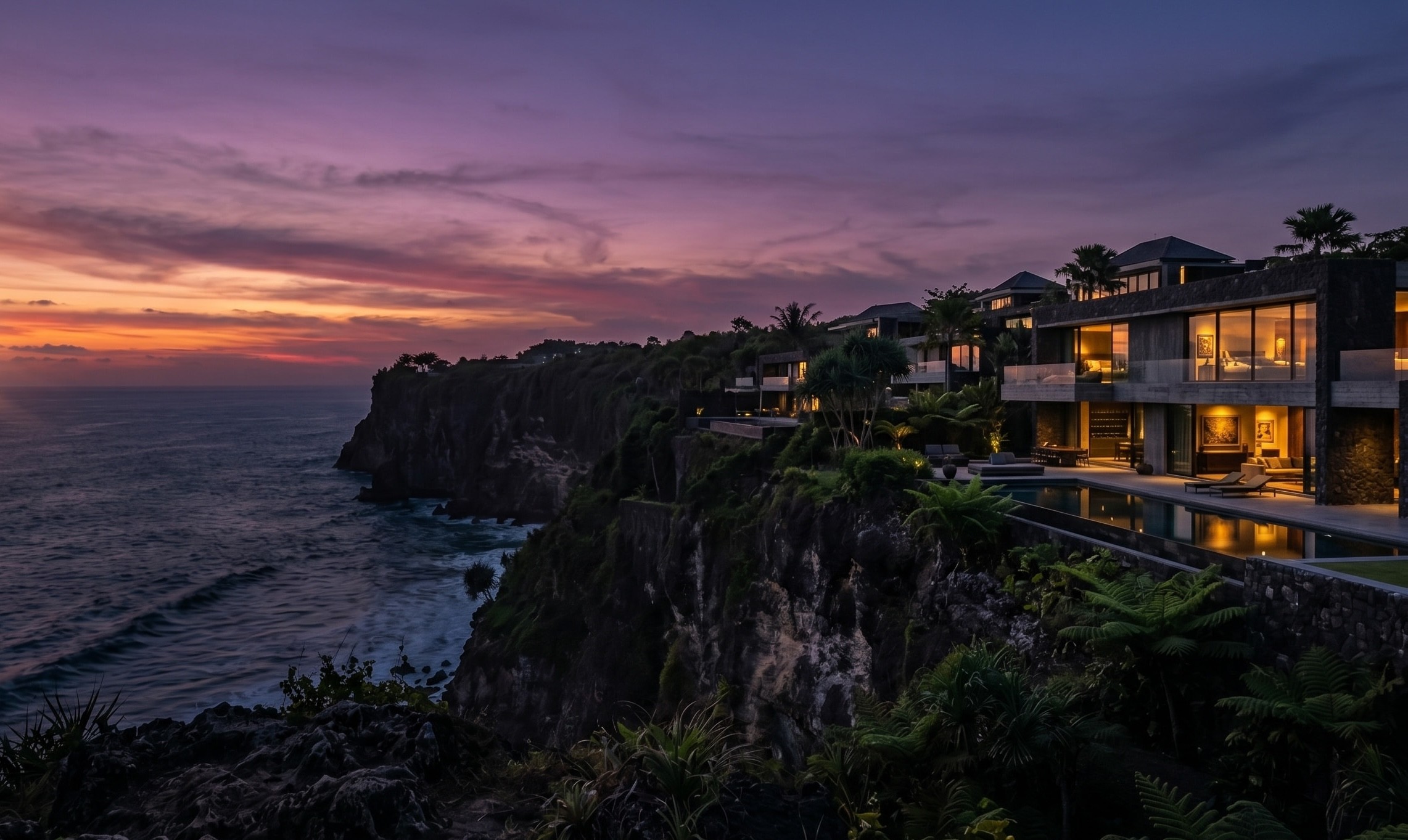 Scenic mountain view by the sea