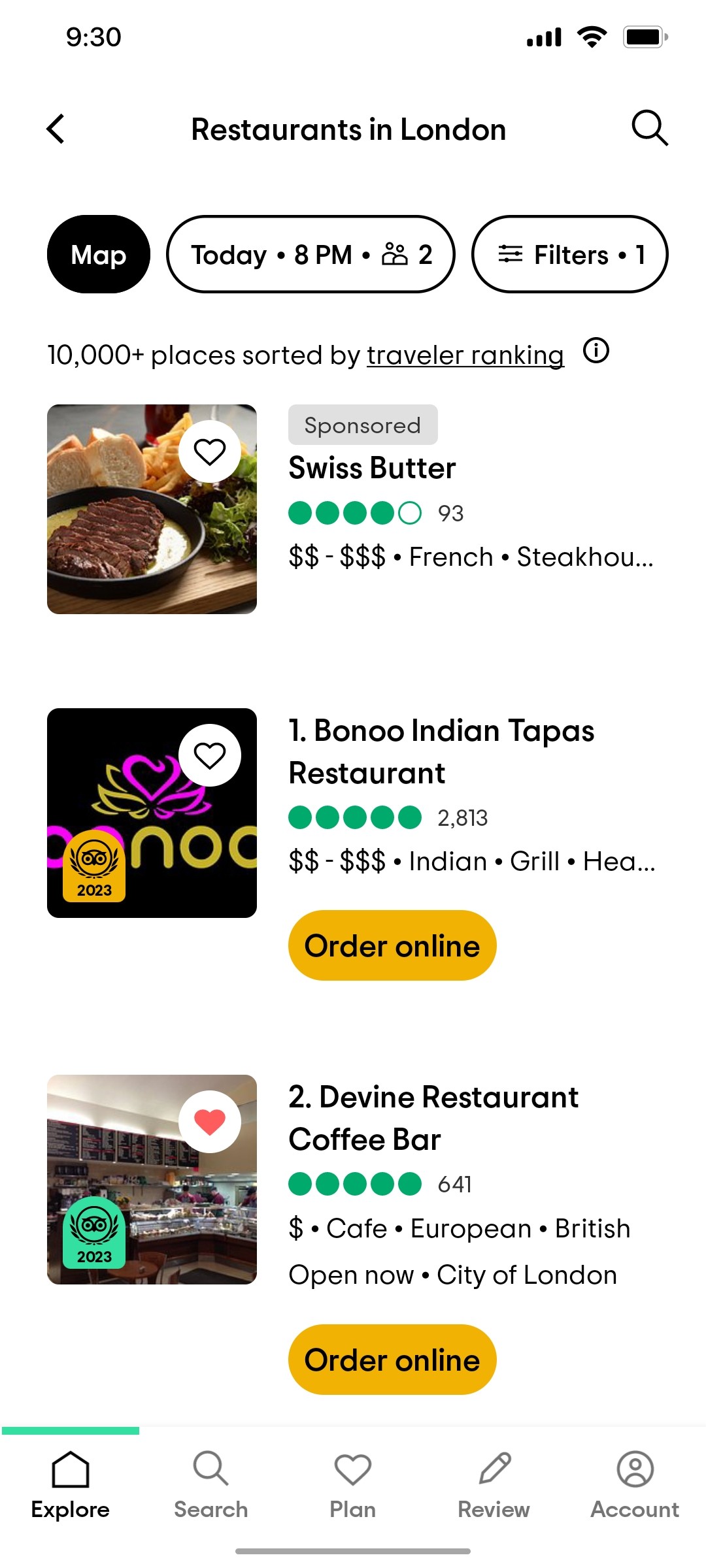 Tripadvisor Map Page Screen