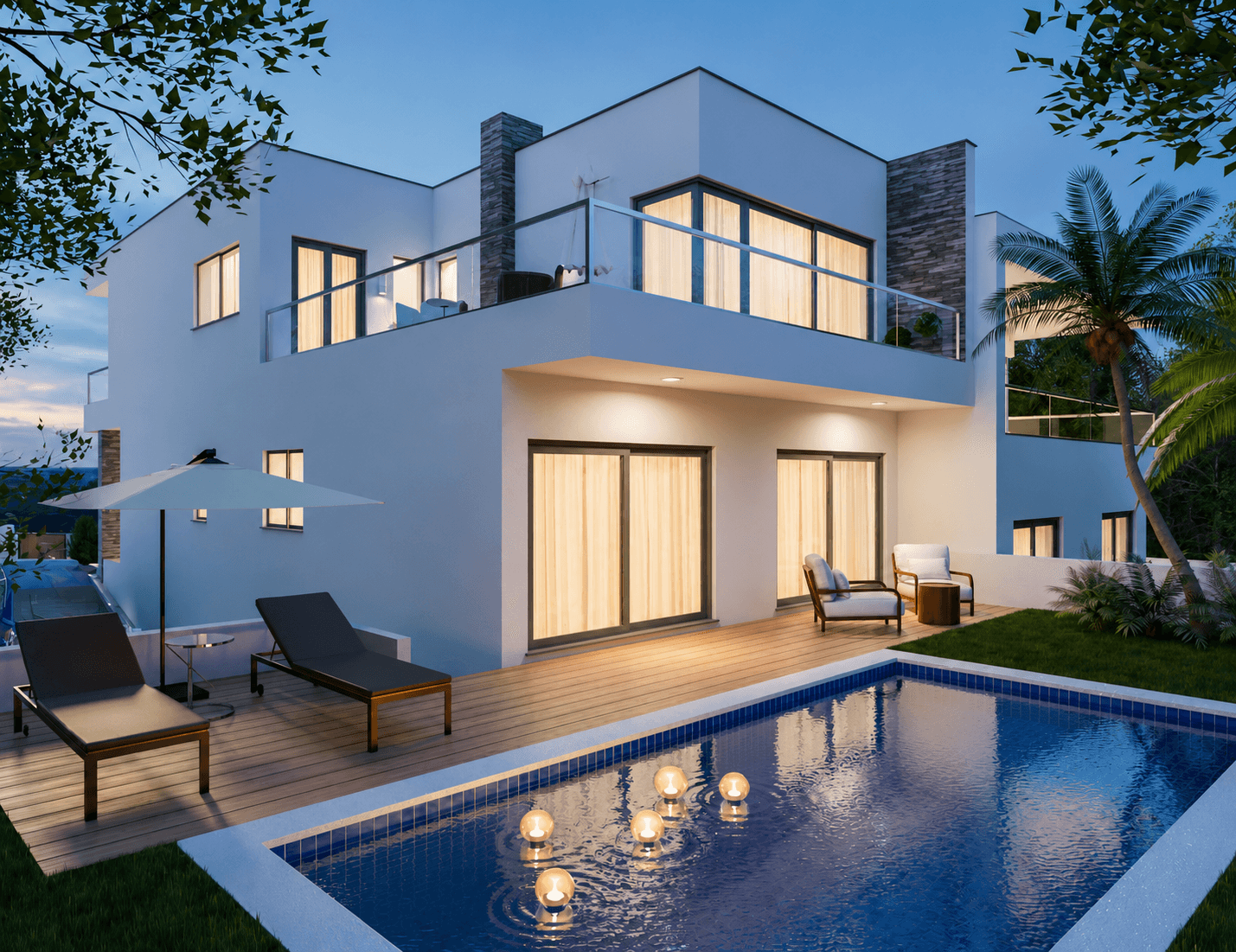 Villa contemporaine avec espace piscine