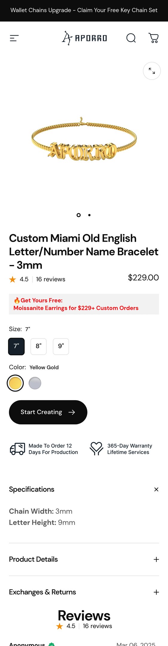 Jewelry product options include: bracelet for Custom Miami Old English Letter/Number Name Bracelet - 3mm from APORRO.