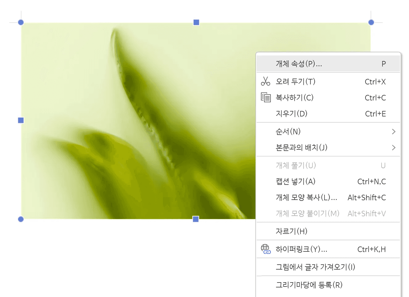 한글 그림 파일 회전 캡션 문제 그림 목차 업데이트