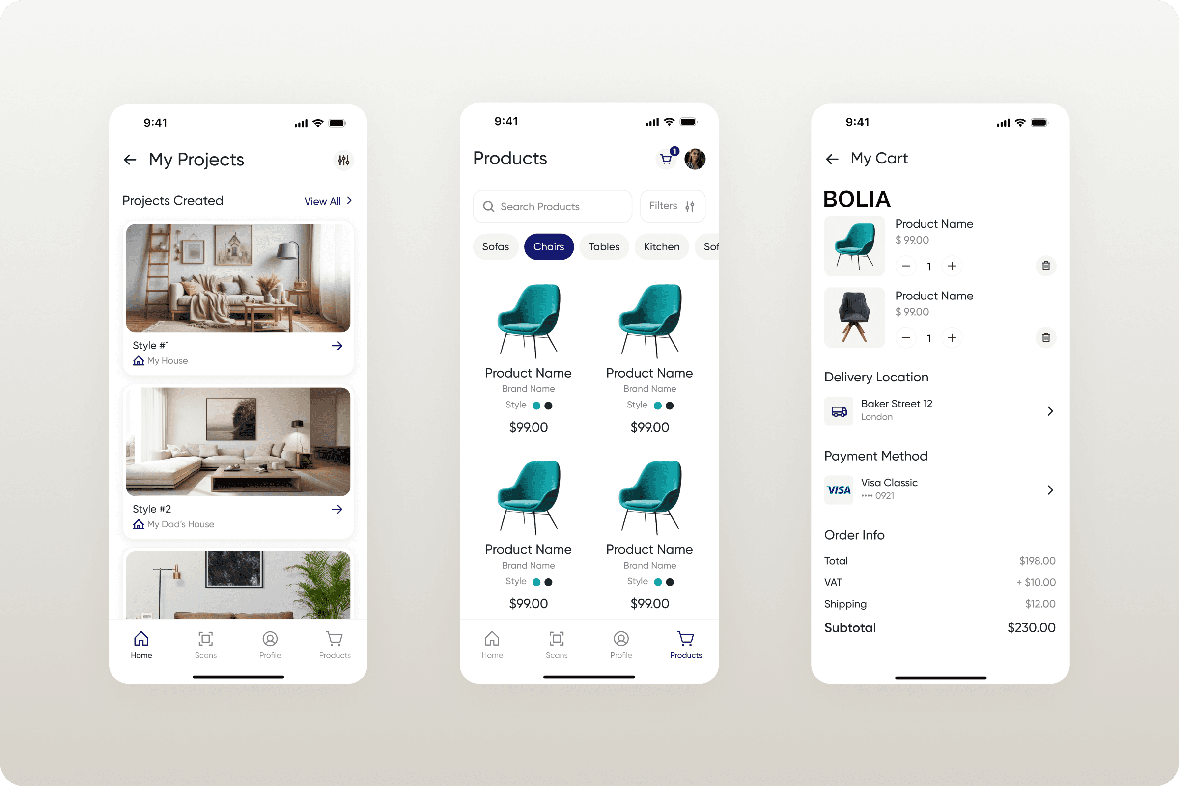 Mobile App for Ecommerce 3D Furnishing Store