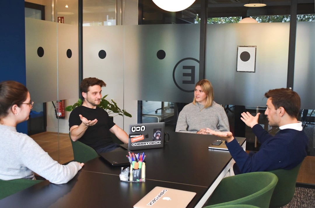 startup founder meeting with design agency team