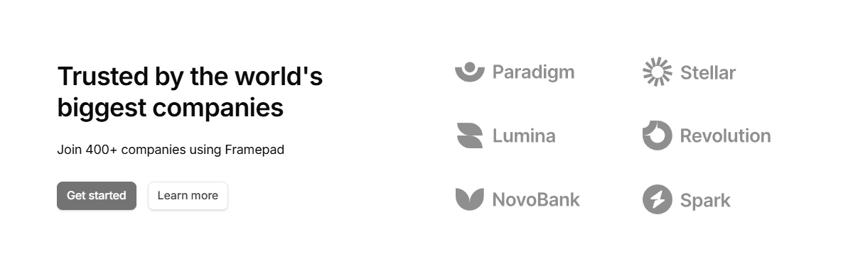 ein wireframe-auszug, eine sektion mit vielen logos