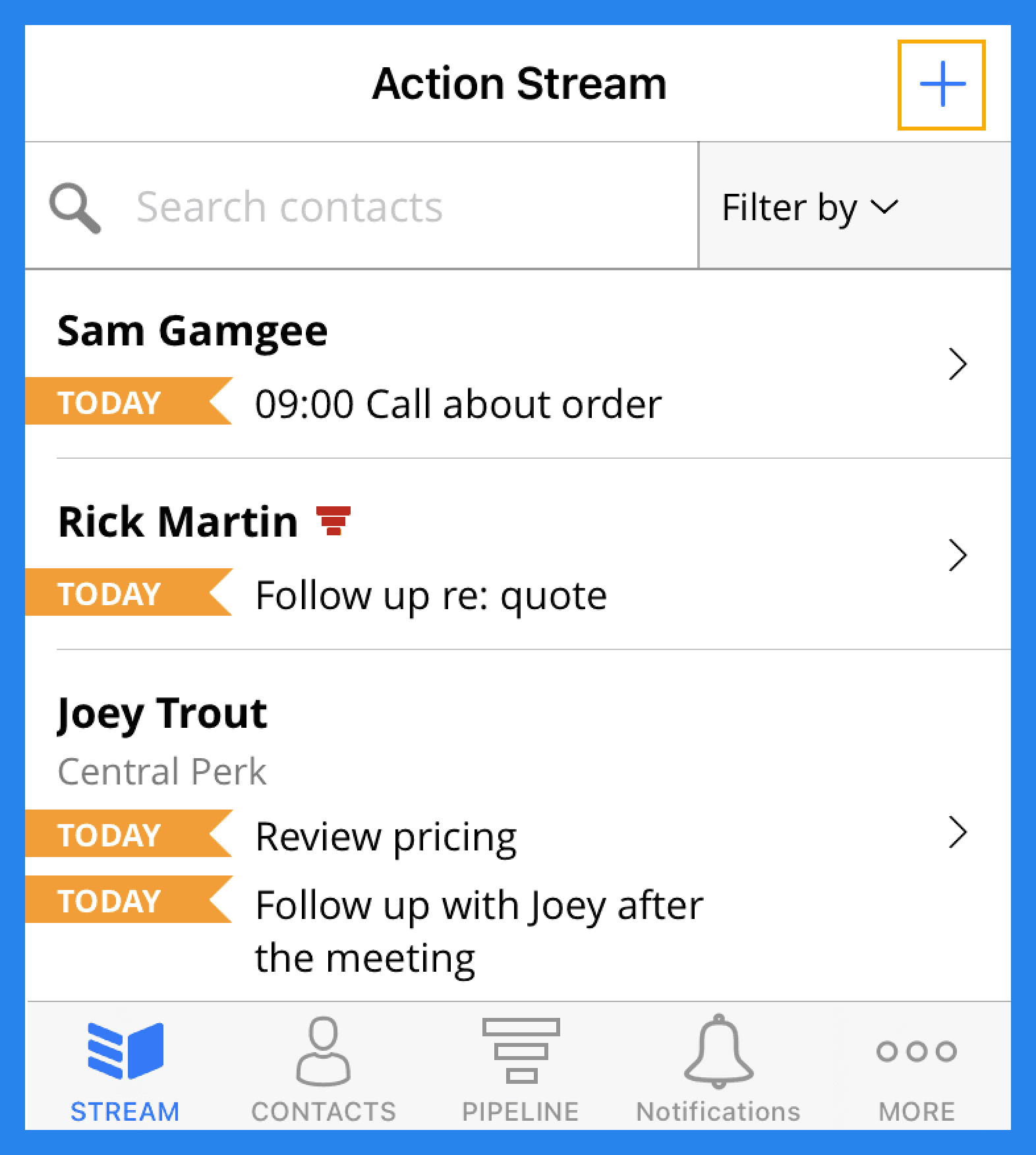 Key Features of OnePageCRM: Mobile App