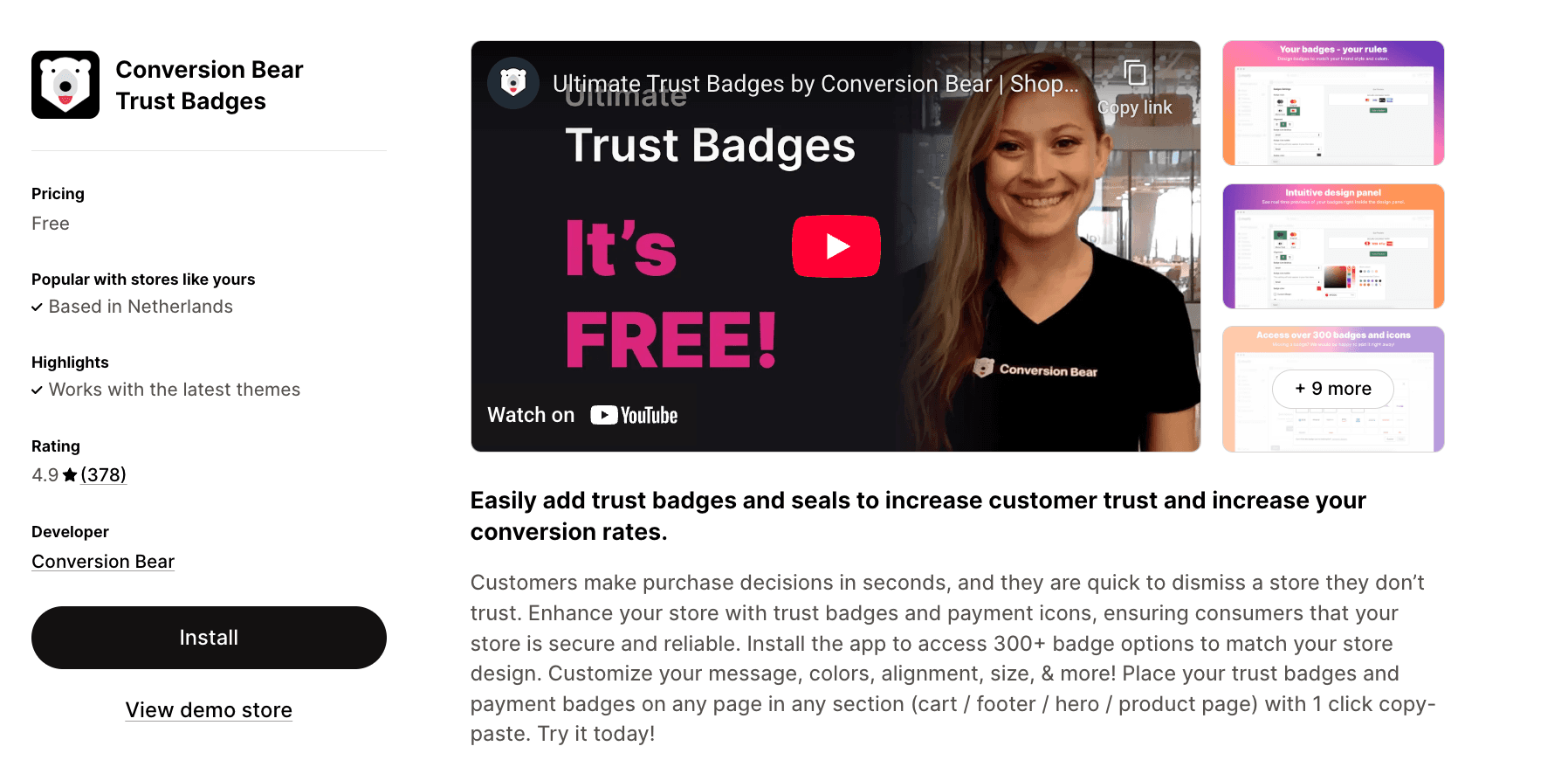 Conversion Bear Trust Badges