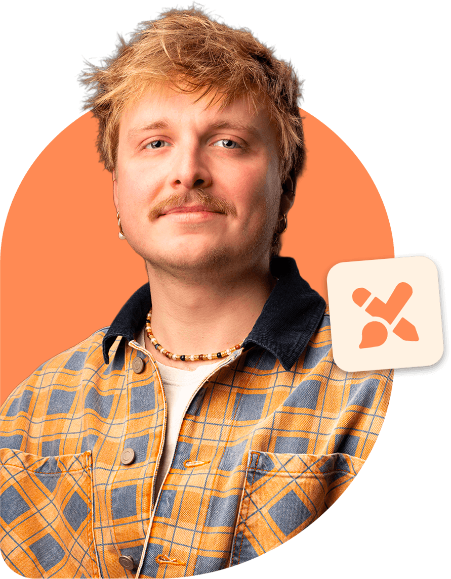 Portrait de Melvin, cofondateur et Directeur Artistique de Buddy, expert en DA et création de contenus social media à Lille