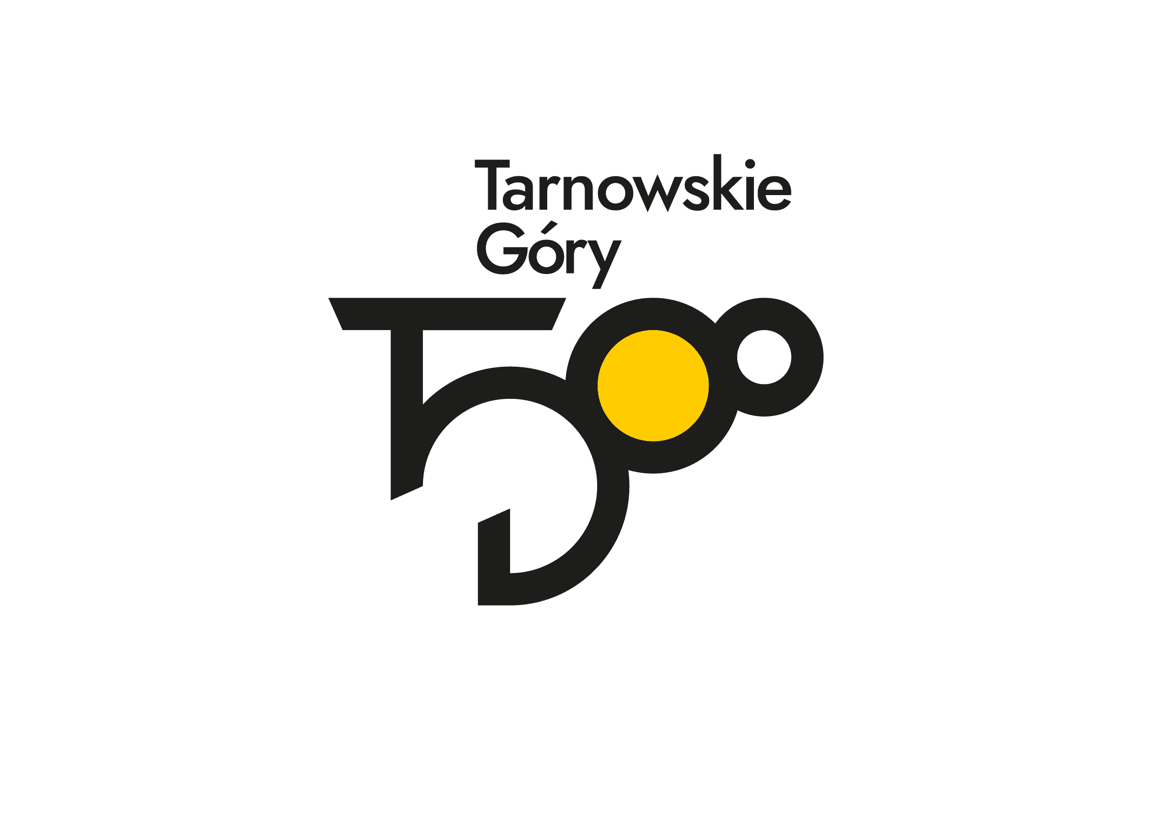 Logo Tarnowskie Góry z napisem "Tarnowskie Góry" i cyframi "500" w czarnym kolorze oraz żółtym okręgiem.