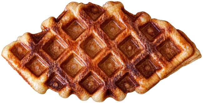 Nahaufnahme einer frisch gebackenen Waffel