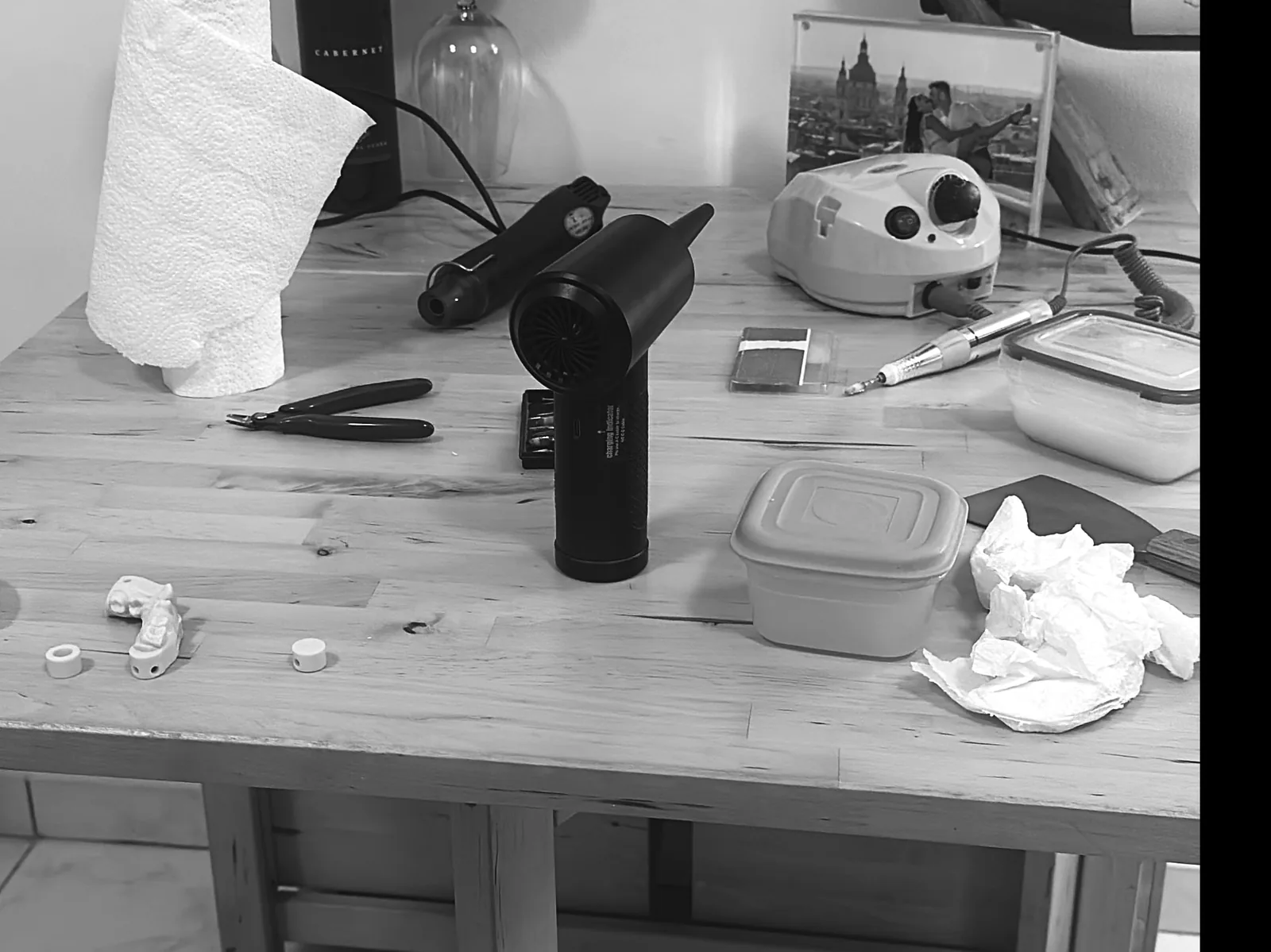 Home workbench with CAD equipment