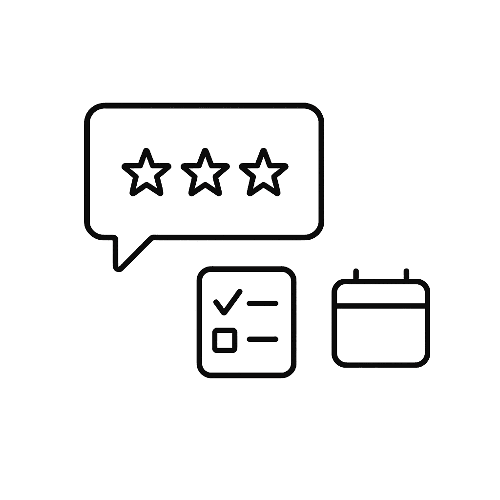 Symbolgrafik: Megafon über Personengruppe mit Häkchen – Mitarbeitendenkommunikation und Zustimmung.