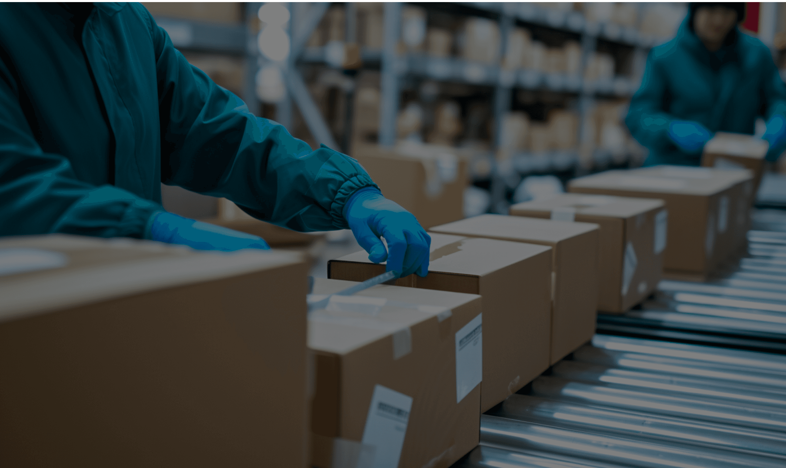 Background image - packaging line in a factory