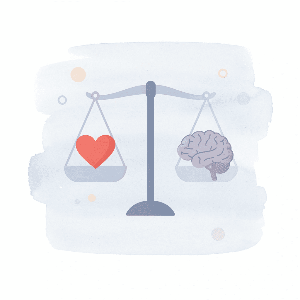 Balance scale comparing account size versus risk framework