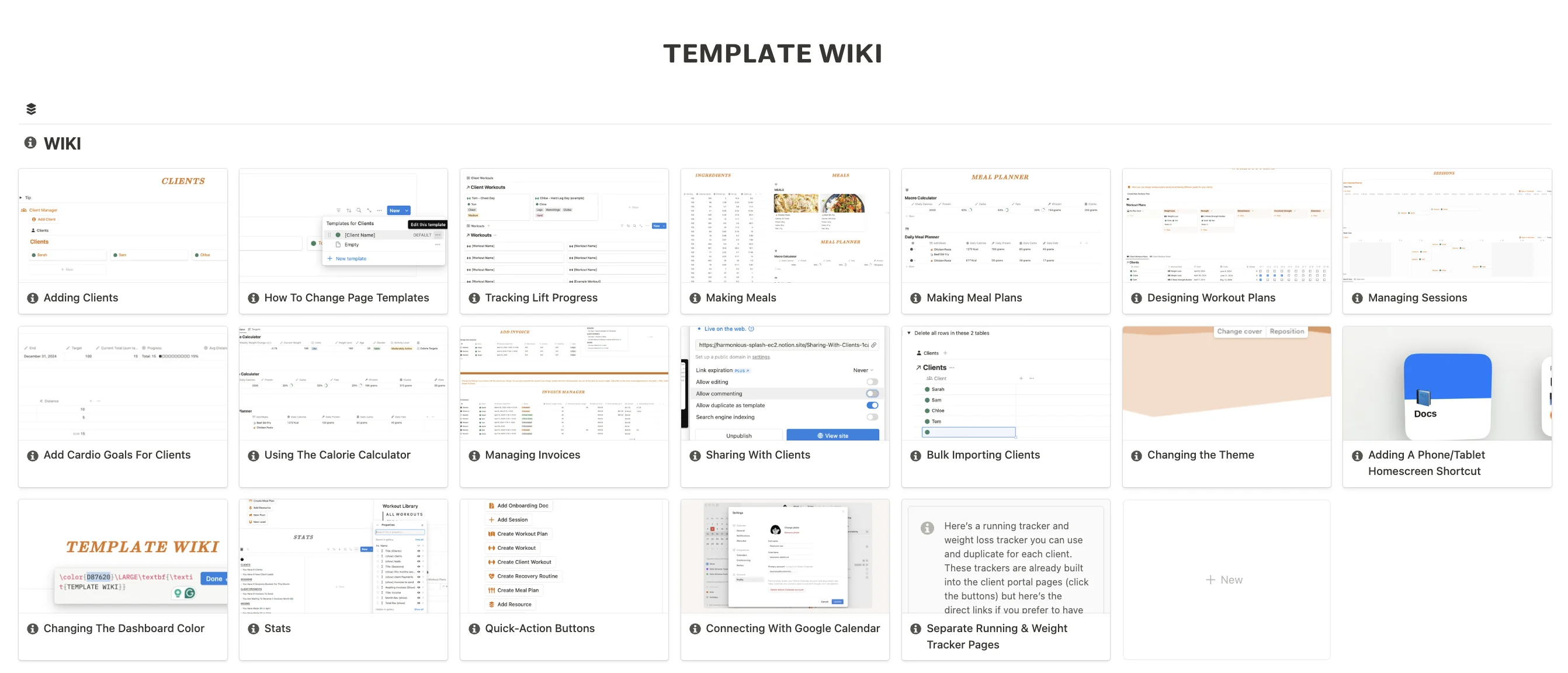 notion personal trainer template guide