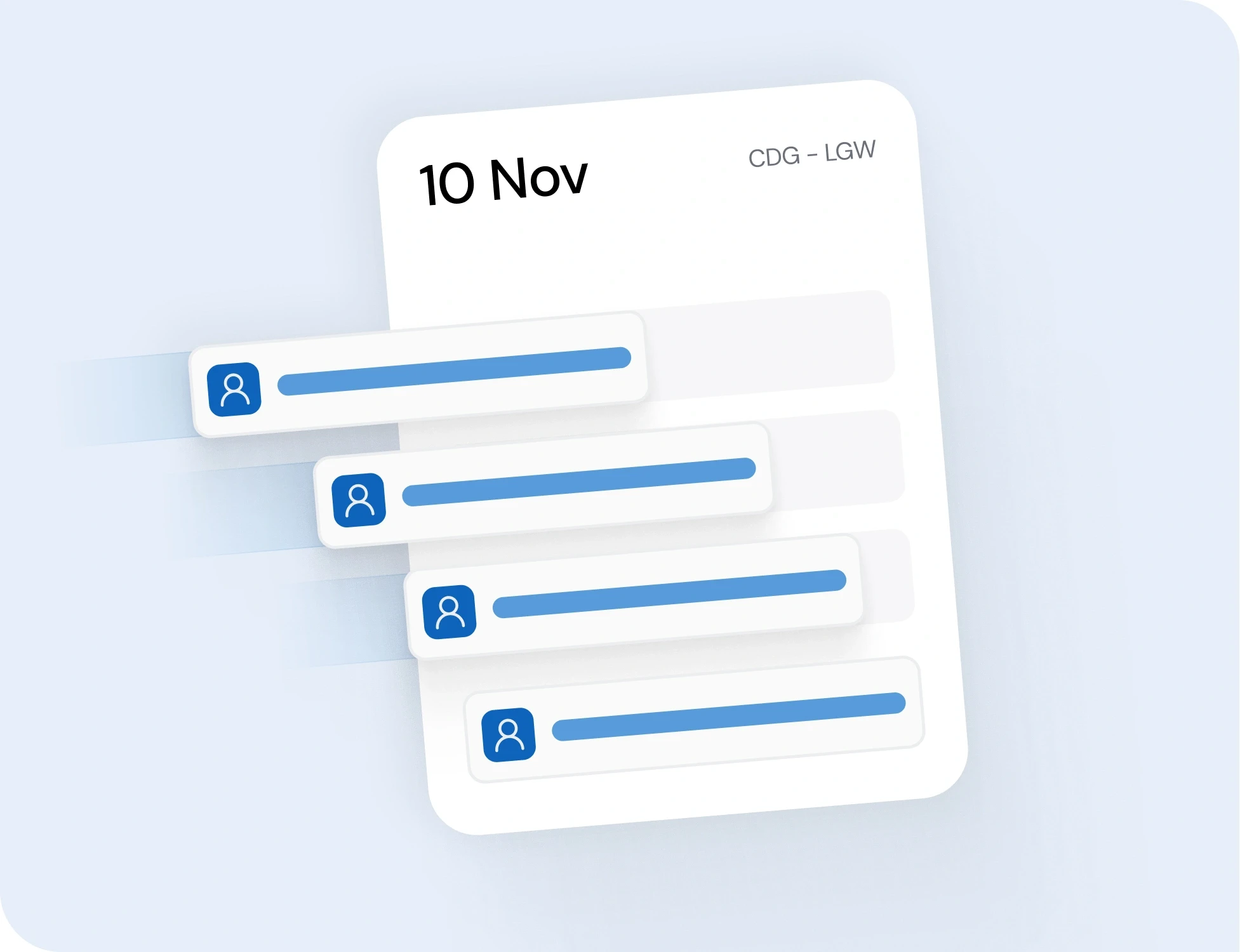 Interface d'affectation automatique des vols affichant une liste d'équipages assignés à un trajet spécifique pour réduire les inefficacités opérationnelles.