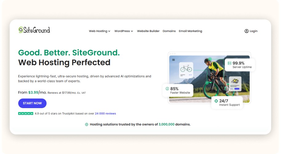 SiteGround homepage