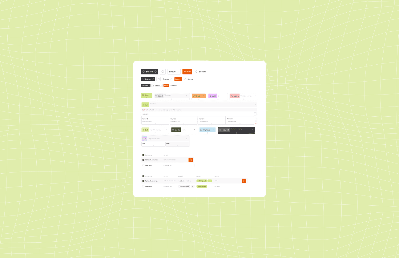 A selection of components that were developed for the project