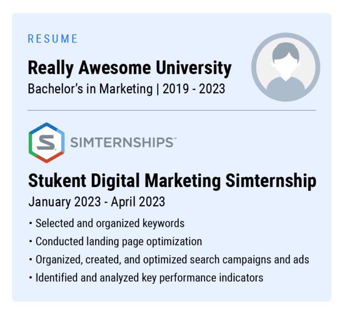 An example of how to feature Stukent in your resume.