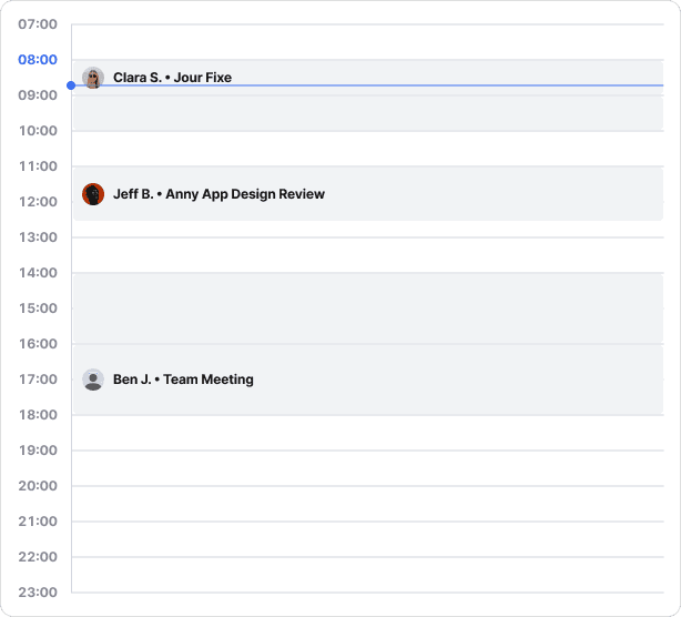 Belegungskalender der Meetingräume
