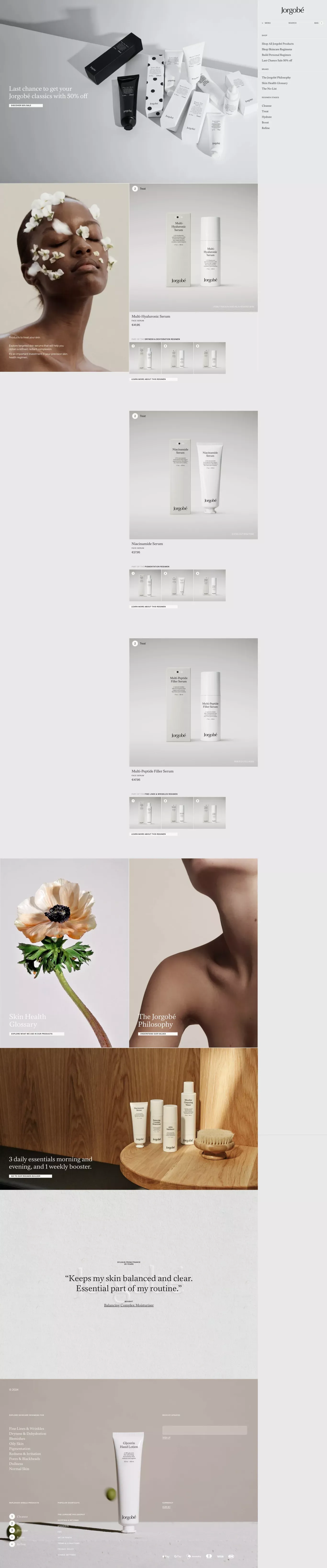 Jorgobé – Jorgobé - Precision Skin Healt ecommerce page screenshot showcasing Beauty and Ecommerce design