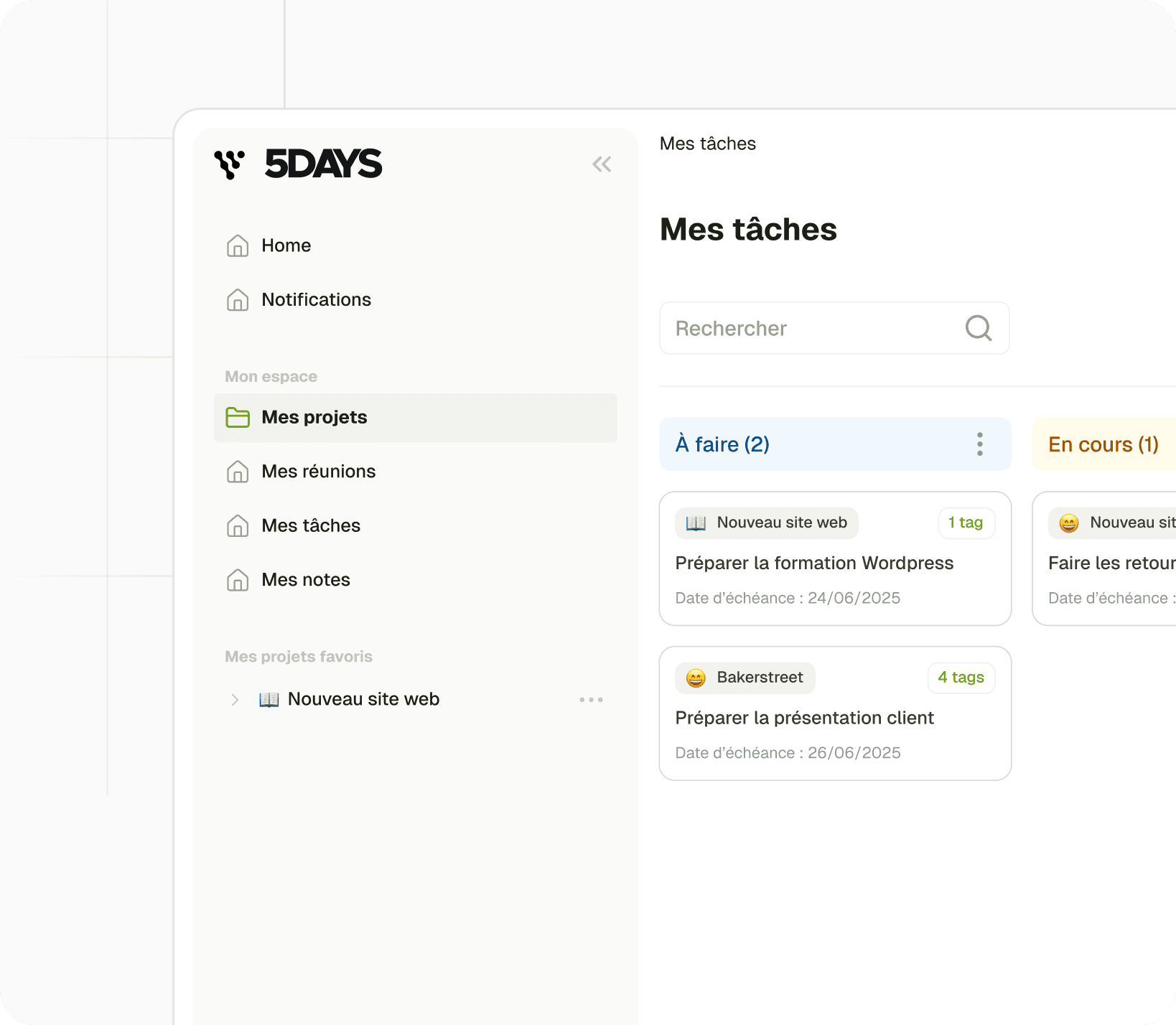 Vue de dashboard Google Meet.