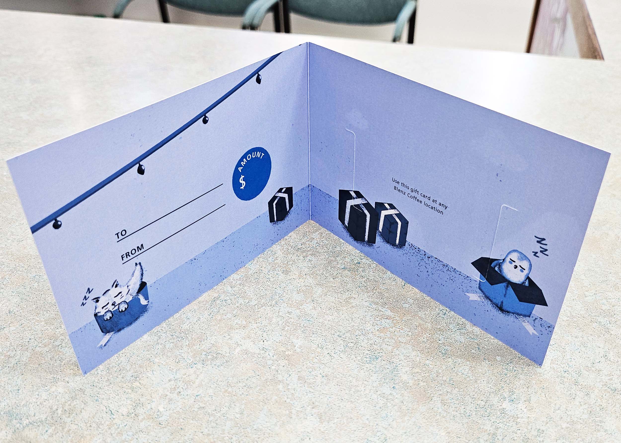 Gift Card Holder from the inside.