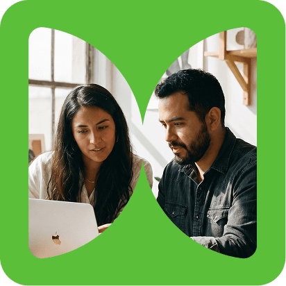 Two people working