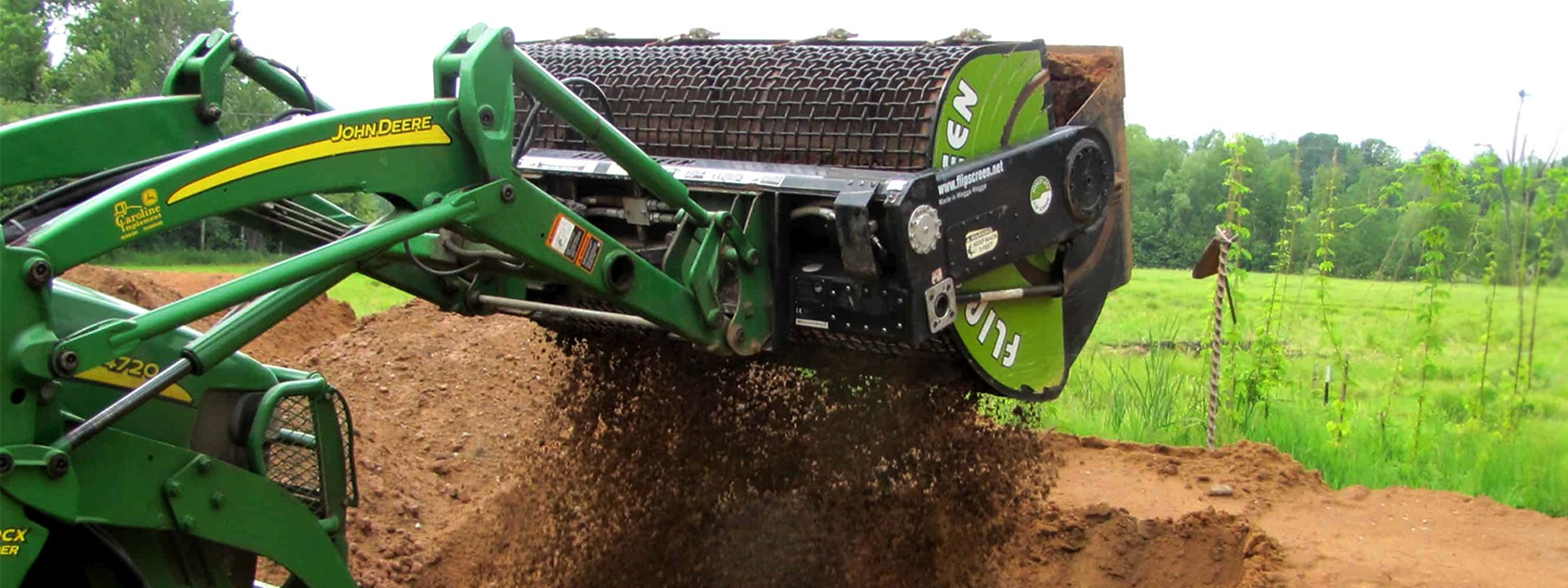FlipScreen Attachment of a John Deer Tractor