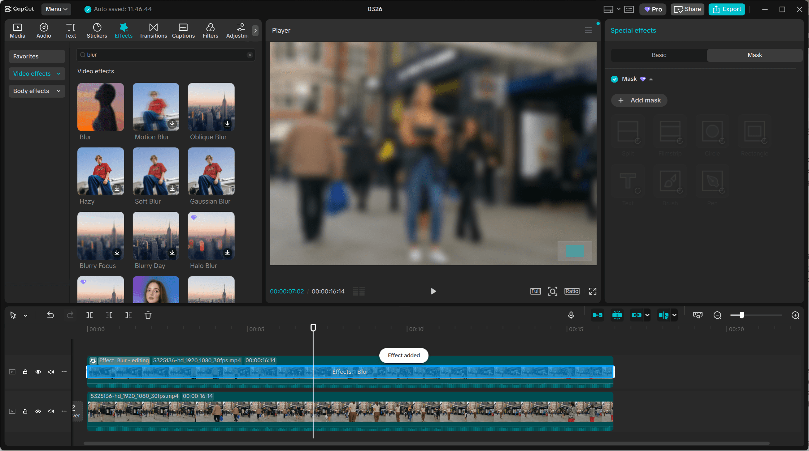 Duplicate a blurred layer in CapCut
