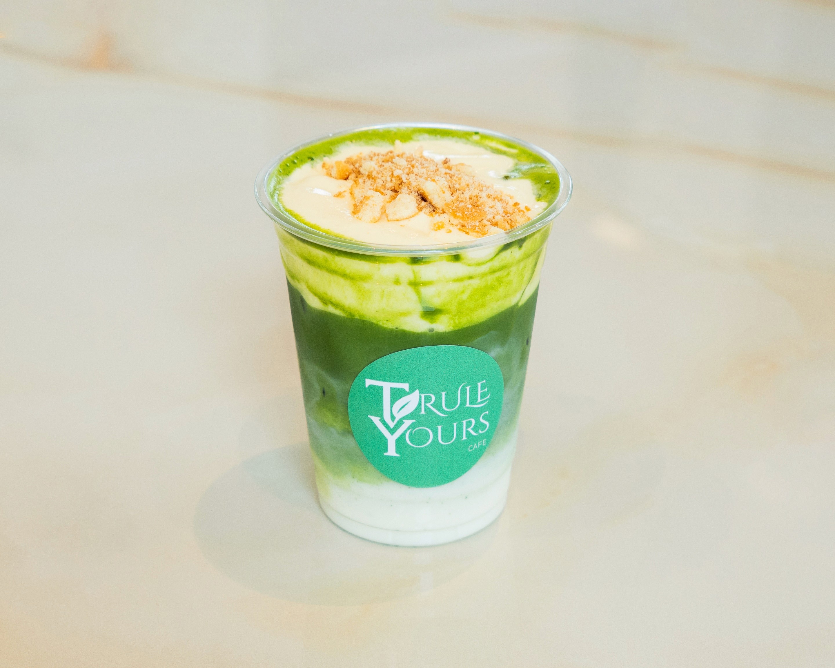 Matcha banana created from local cafe in Seattle from Trule Yours Cafe