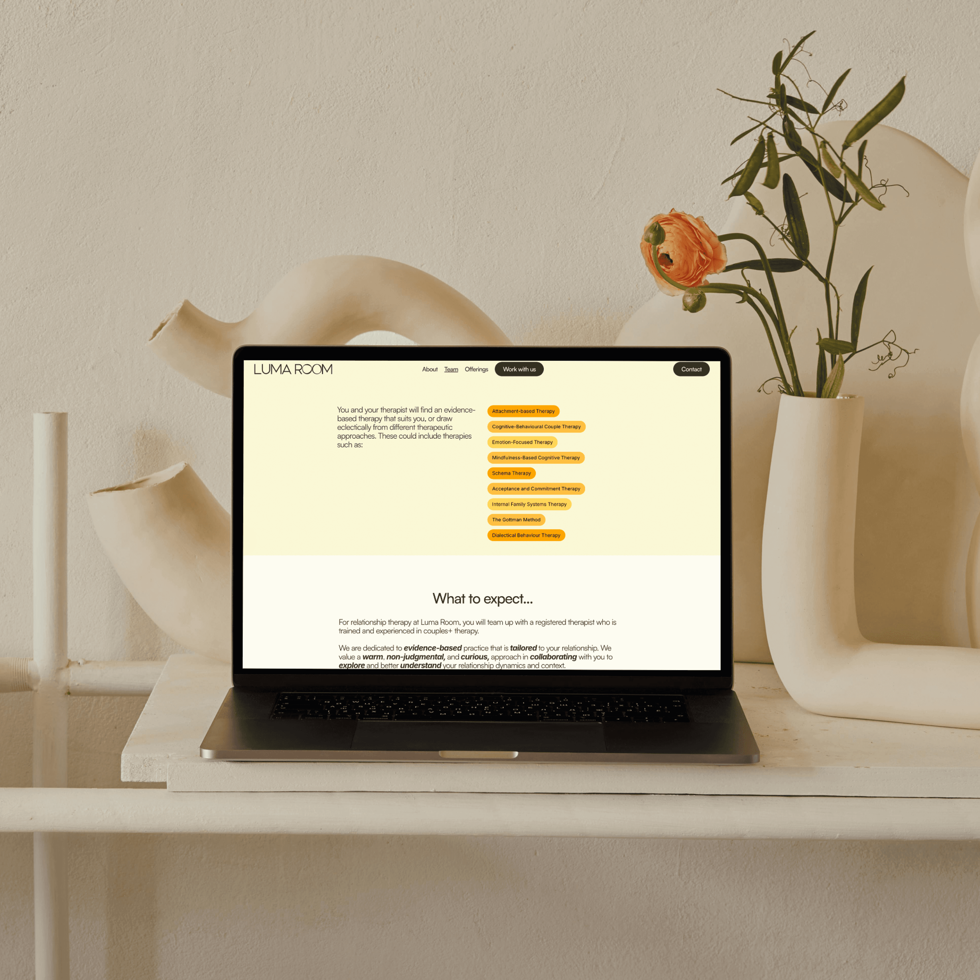 App mockups with luma room calm and midfulness aesthetics 