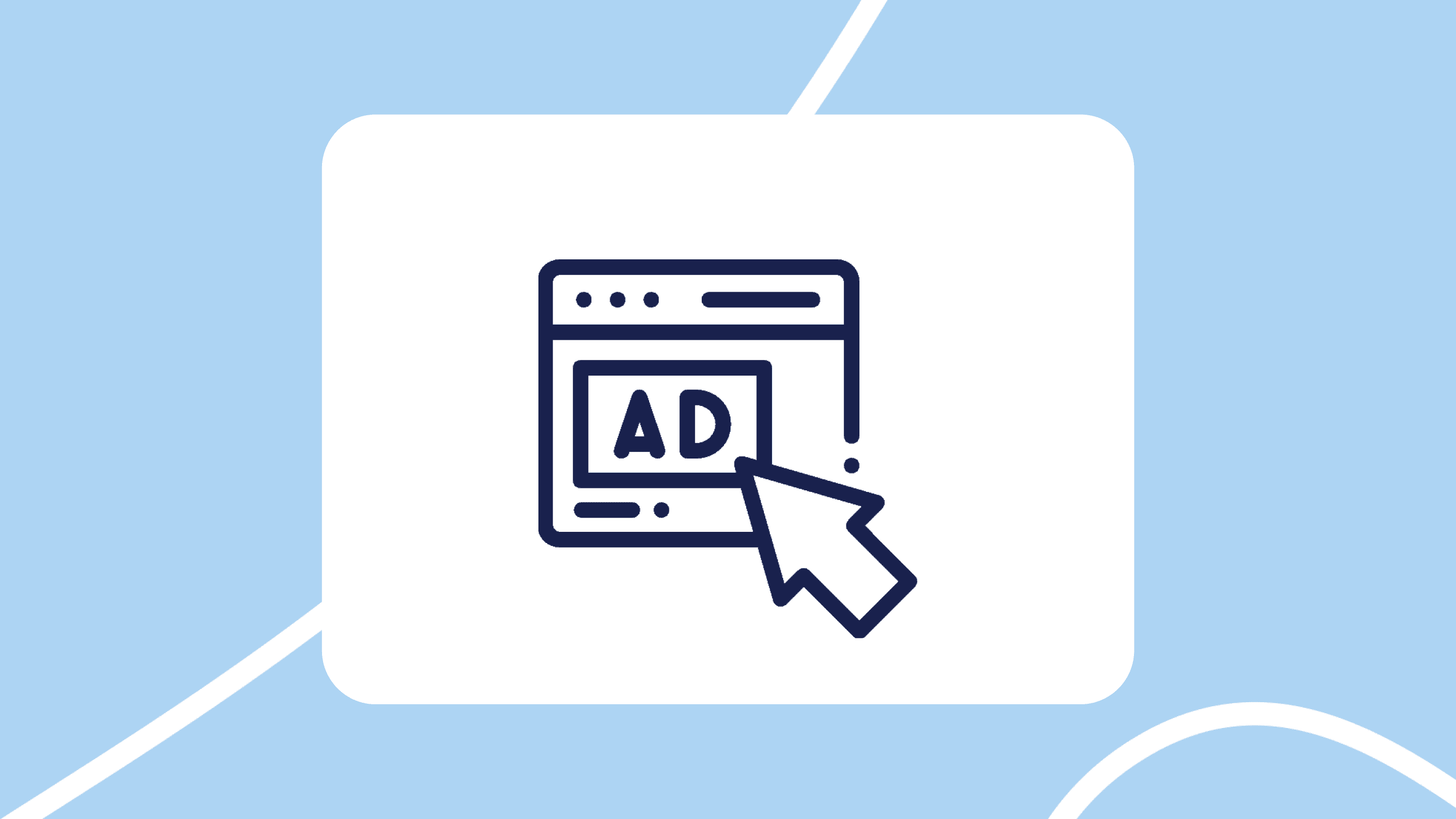 Ilustración de un anuncio online con cursor haciendo clic (remarketing para concesionarios)