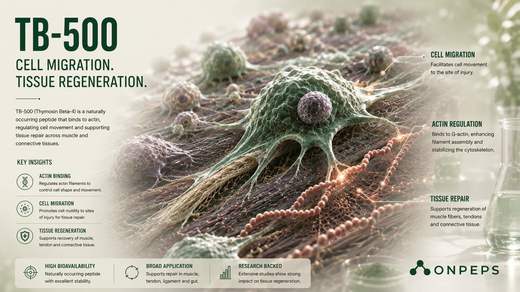 TB-500: Thymosin Beta-4, Peptide Stacking, and Recovery Claims by onpeps - a peptide database backed by evidence