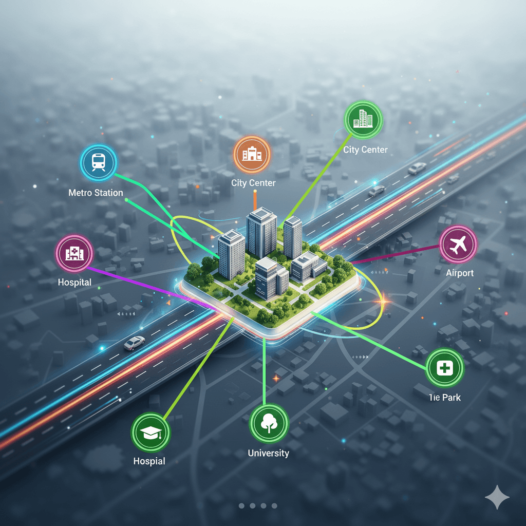 vibrant location map connectivity landmarks M3M Noida