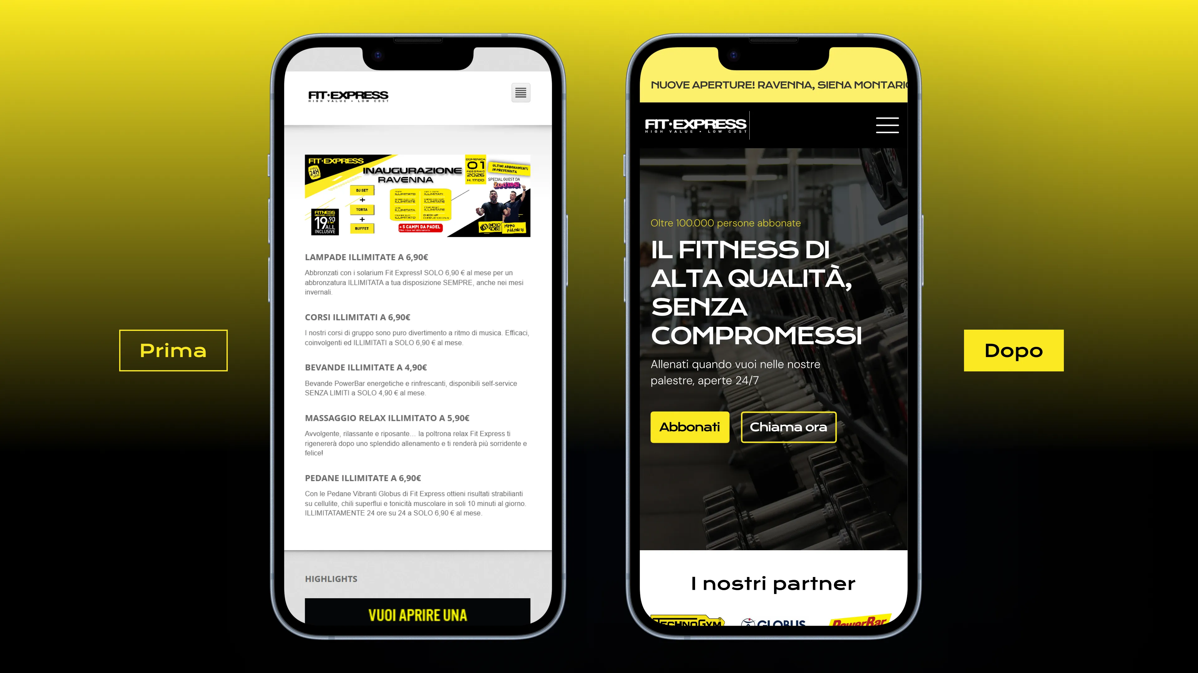 confronto sito attuale e mio design