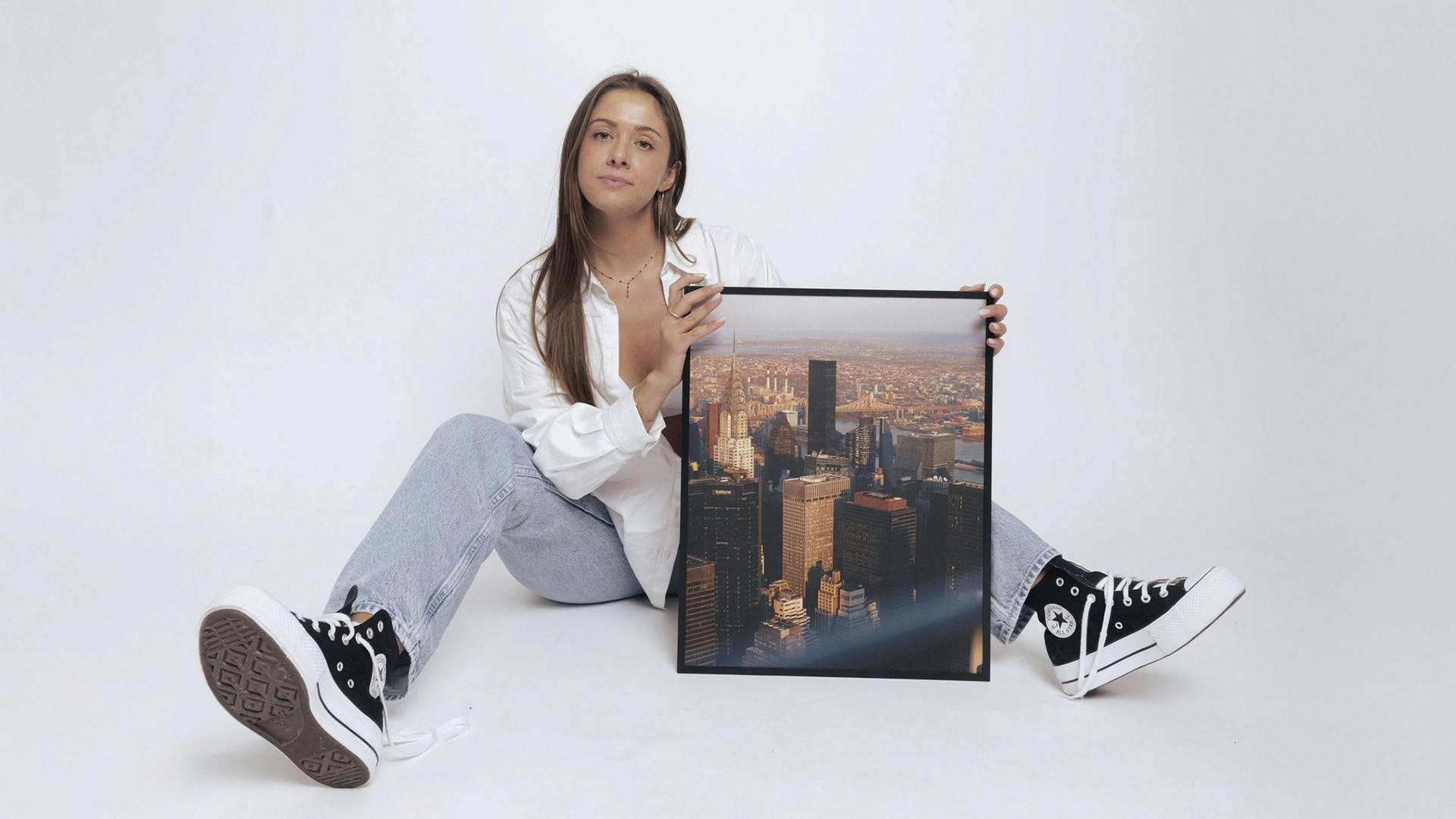 Rectangular packaging box with a pale yellow-to-orange gradient, featuring a large half-smiley face and “Smiley Co” branding, set on a split orange and yellow background.