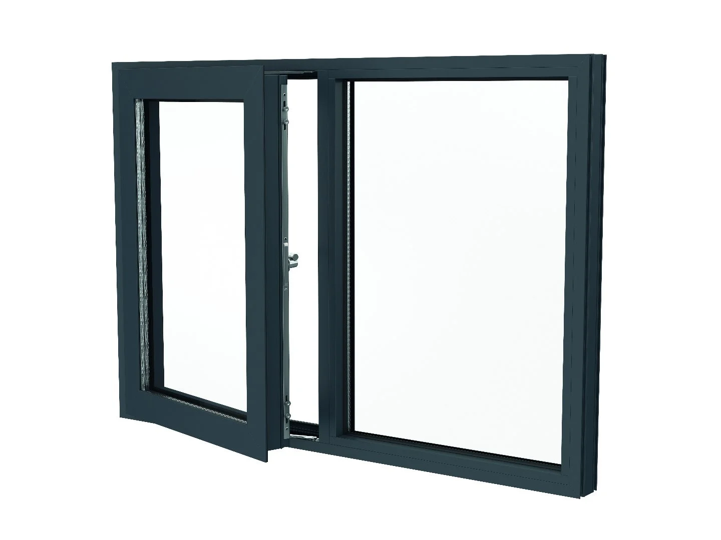 Smart Systems Visotherm aluminium window, side hung next to a fixed light