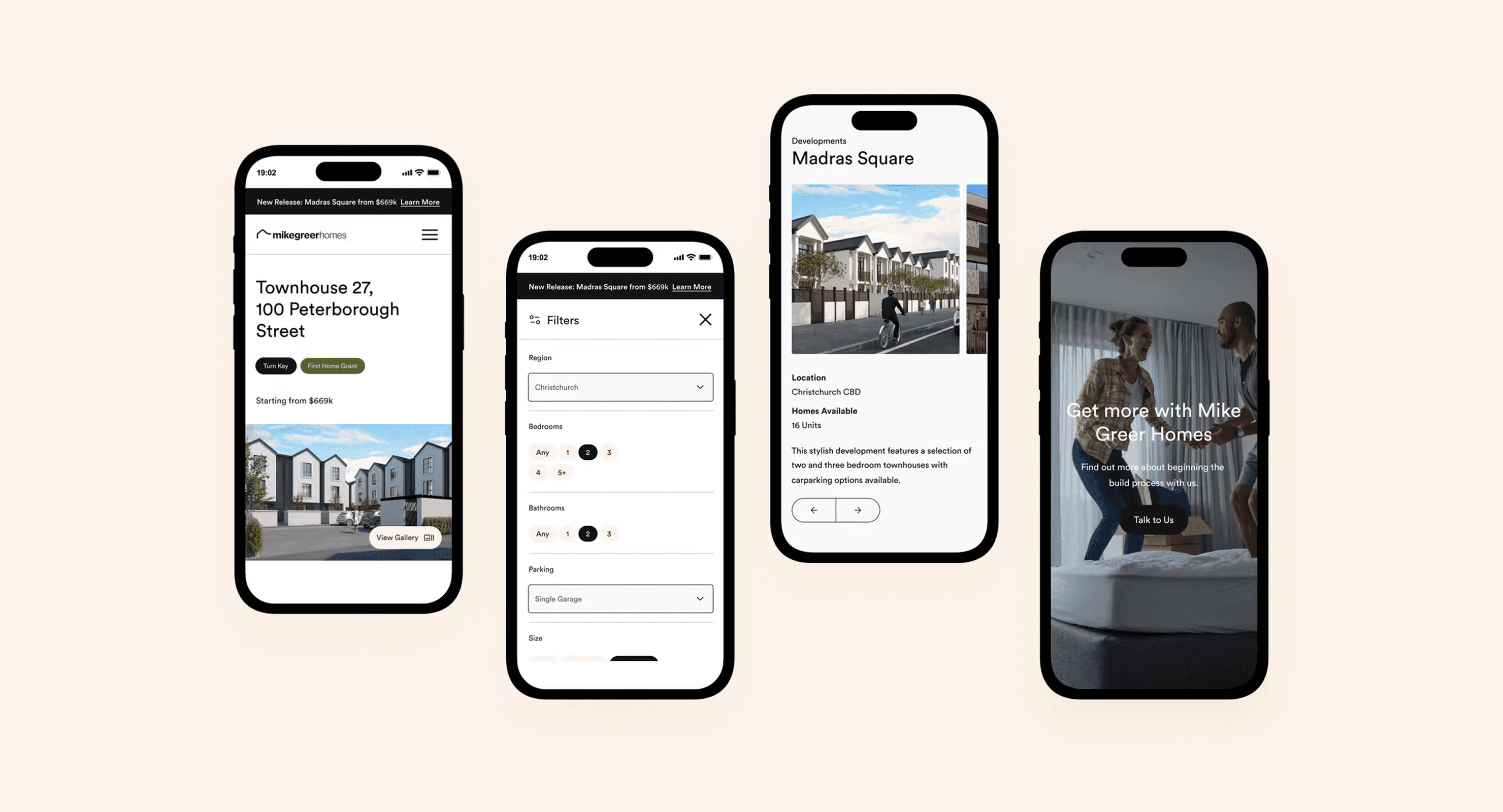 Mobile Screens of Mike Greer Homes