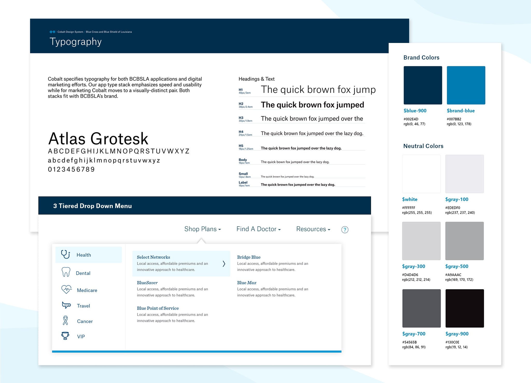 Cobalt Design System collage of styles