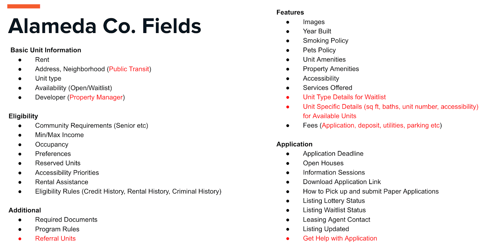 rental application fields 