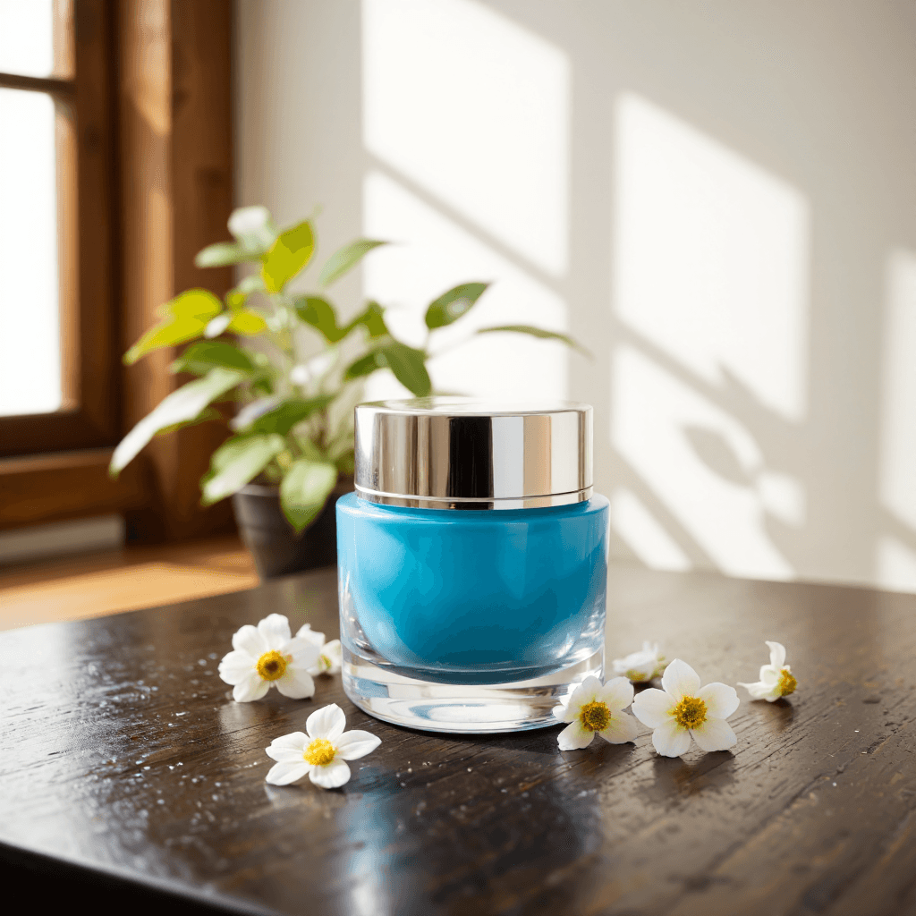 product photography of a jar of moisturizing cream