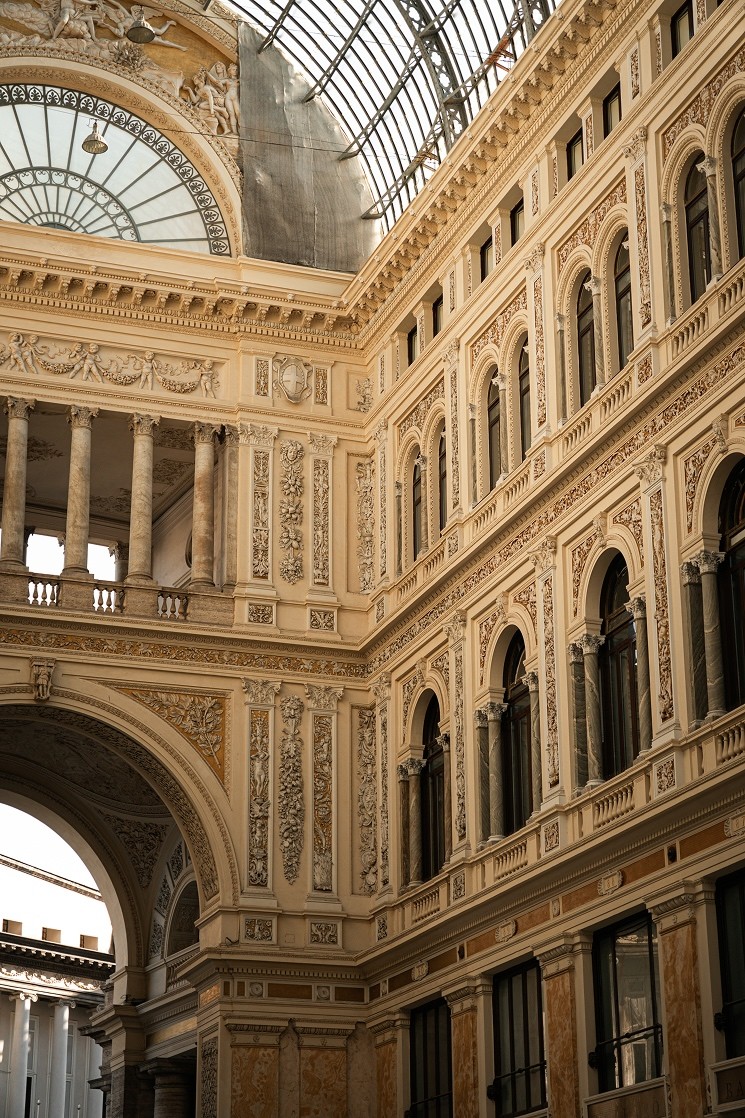 Classical European interior with structured galleries and glass ceiling representing governance, control, and long-term structure within a Family Investment Company