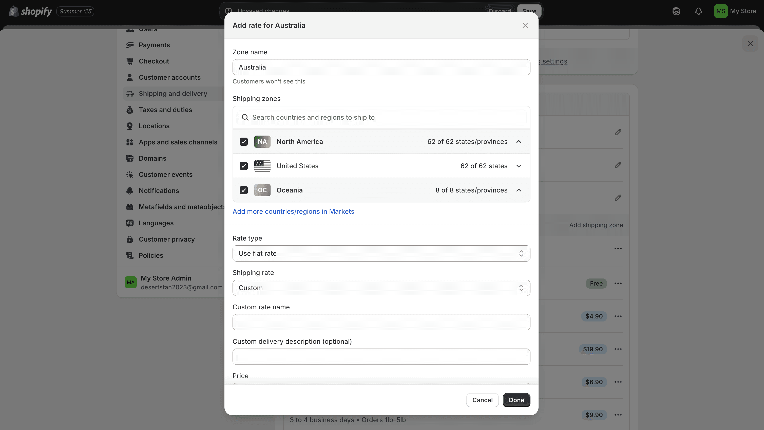 Check Shipping Zone Coverage: 