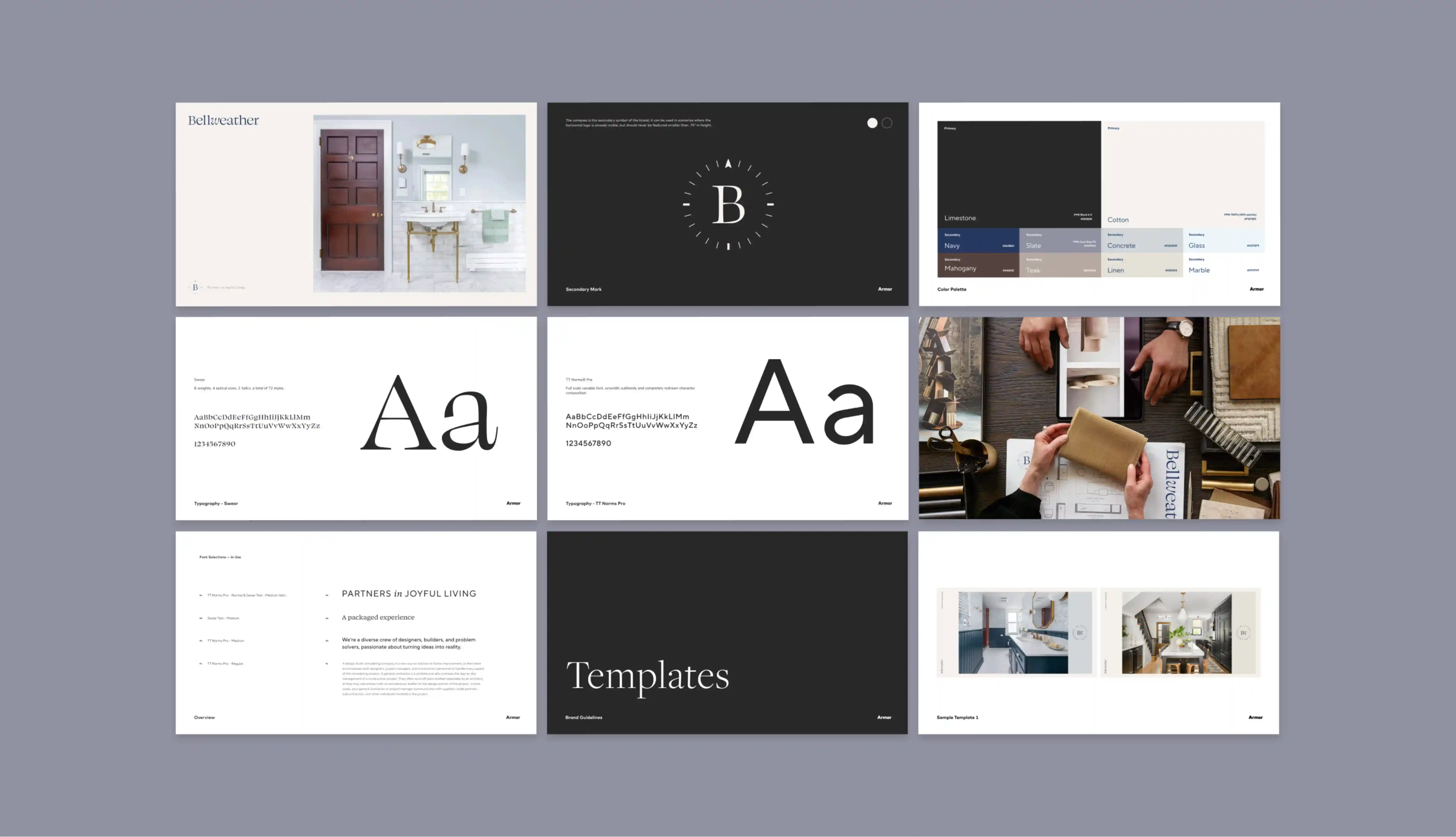 Bellweather brand guidelines presentation.