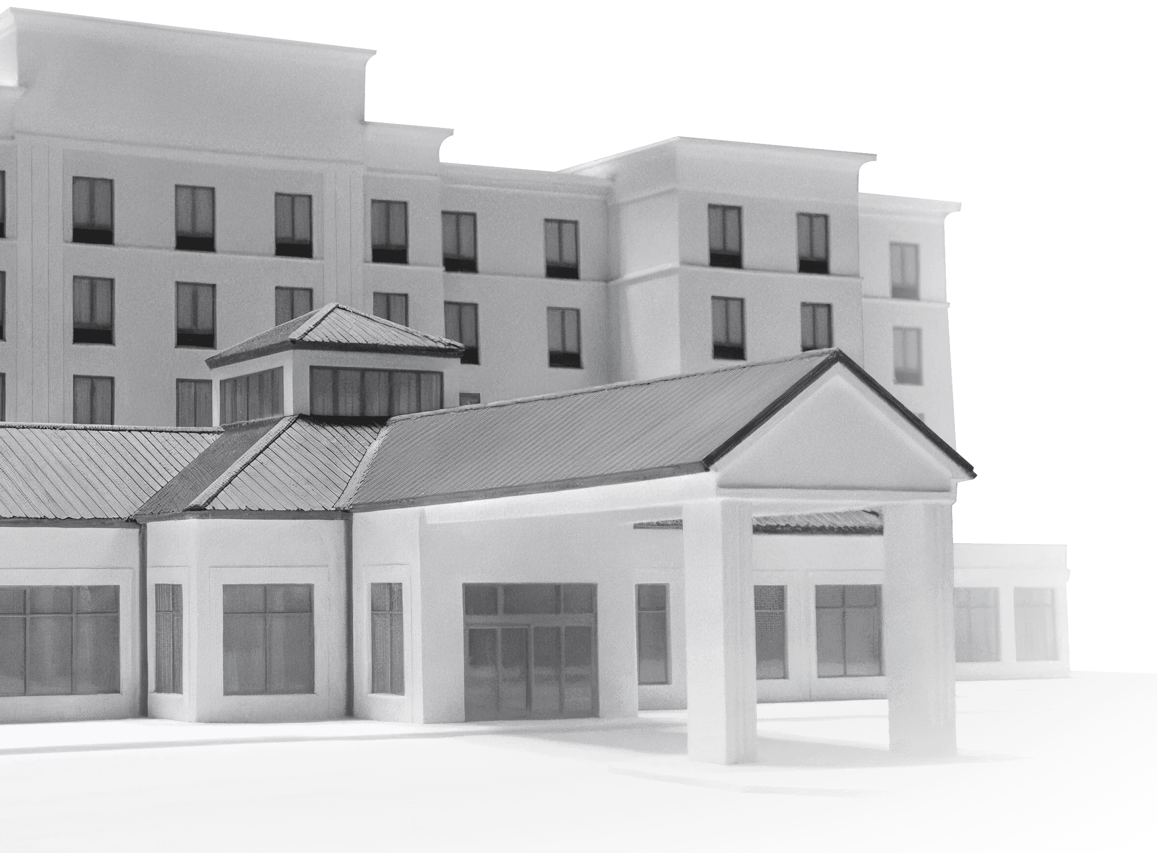 Hilton Garden Inn hotel 3D architectural rendering 